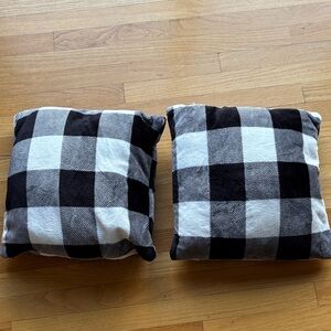 Black and White Plaid Throw Pillows